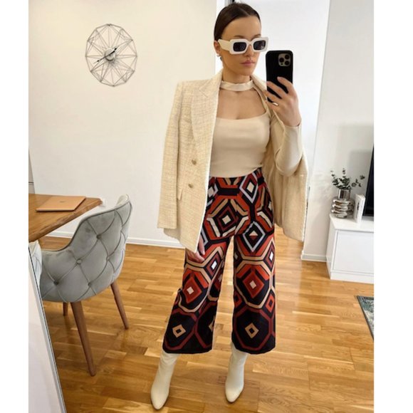 BLOGGER'S FAVE! Zara Retro High Waisted Culottes NWT - Picture 8 of 17